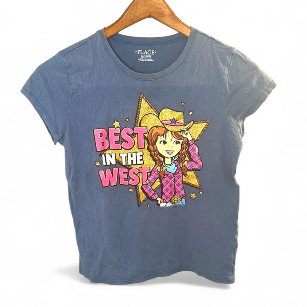 The Children's Place Blue 'Best in the West' Tee 10/12 Stretch Cowgirl